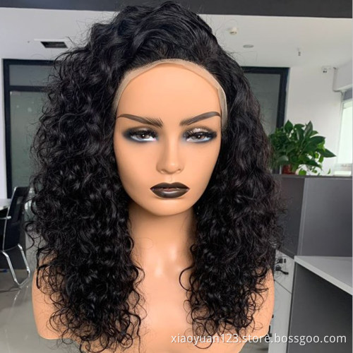 180% 250% Density Mink Brazilian Hair Wig Water Wave Raw Virgin Hair Wig Human Hair Transparent Lace Frontal Wig for Black Women